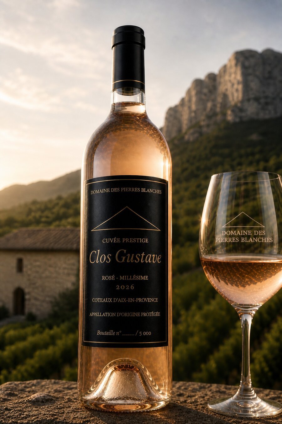 Étiquette Clos Gustave pour le Domaine des Pierres Blanches